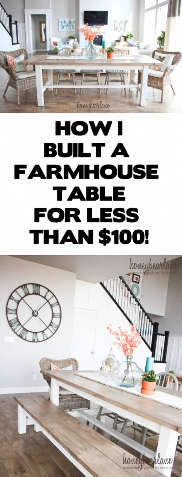 23 Easy DIY Farmhouse Table Ideas with Plans and Instructions