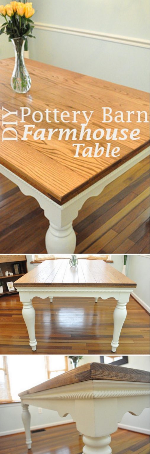 23 Easy DIY Farmhouse Table Ideas with Plans and Instructions