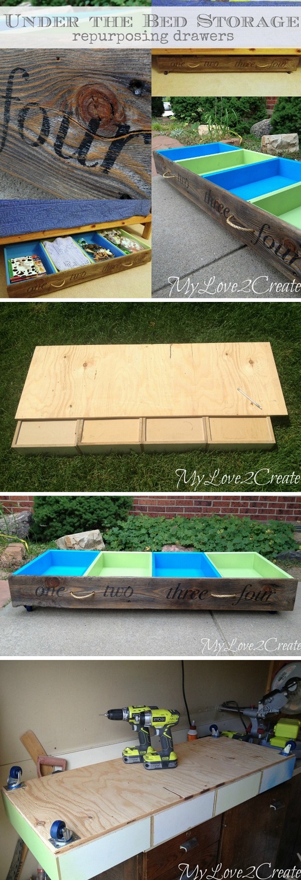 How to build DIY under the bed repurposed storage drawers