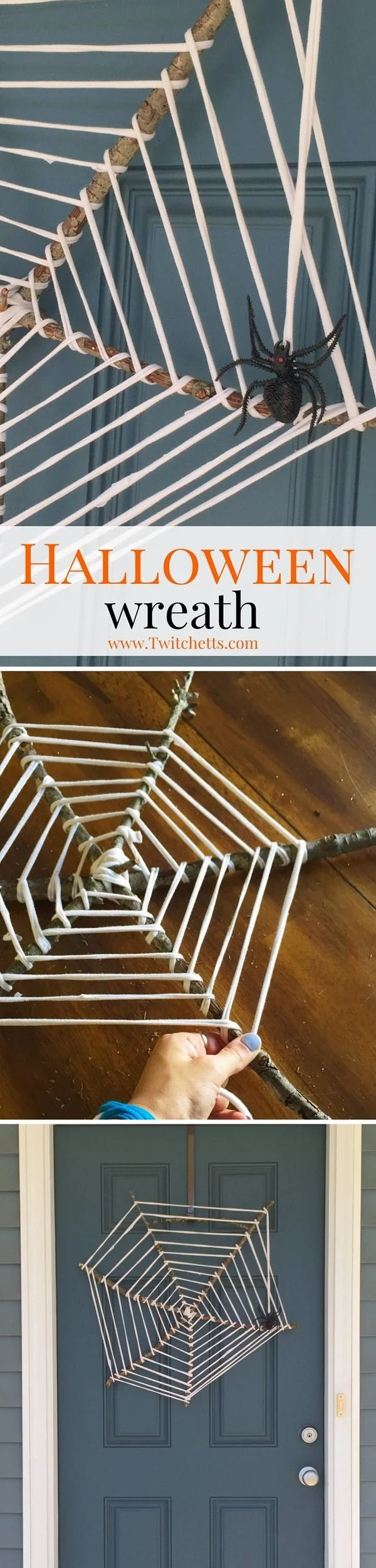 Check out the tutorial on how to make an upcycled  spider web wreath for Halloween home decoration    