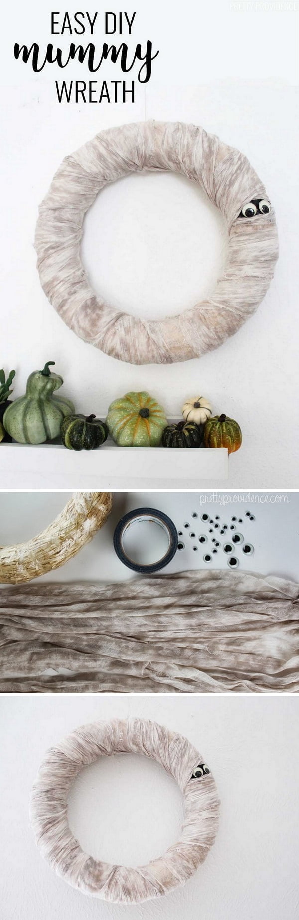 Check out the tutorial on how to make a  mummy wreath for  