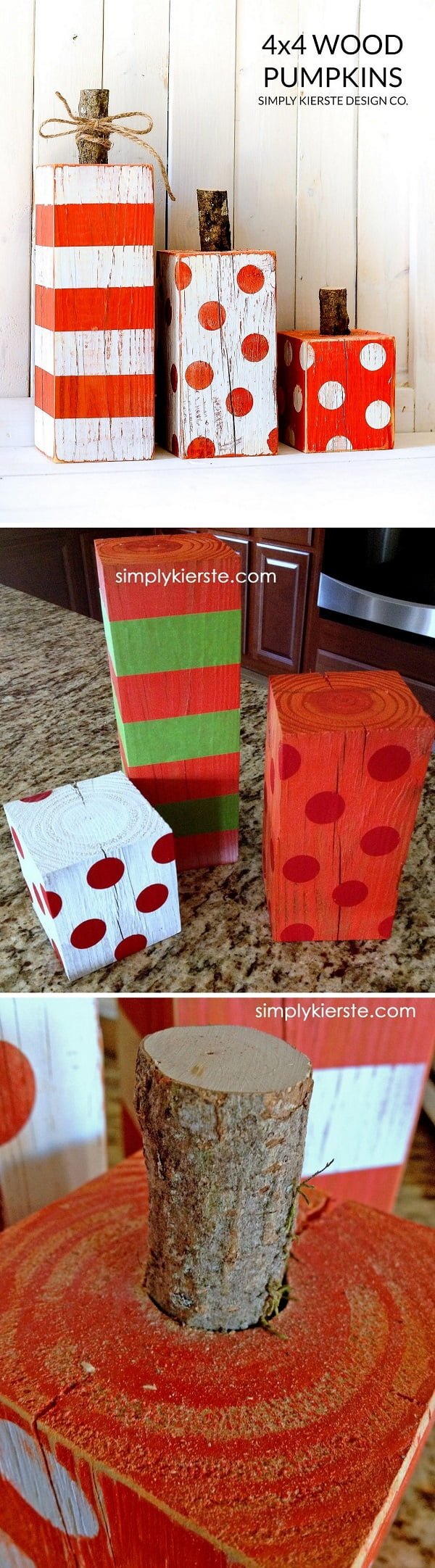 Check out the tutorial on how to make #DIY #rustic 4x4 board wood pumpkins #woodworking #homedecor #fall