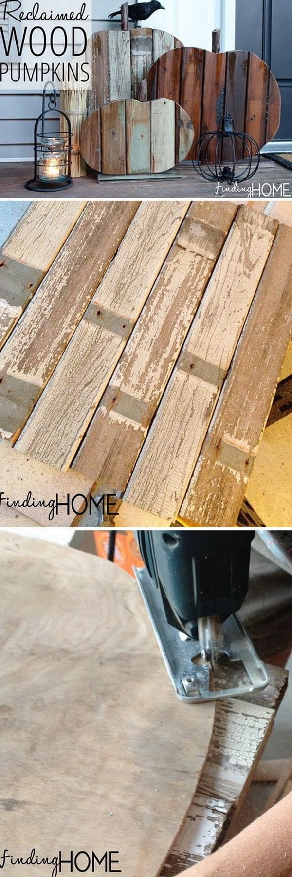 Check out the tutorial on how to make #DIY #rustic #reclaimed wood pumpkins #woodworking #homedecor