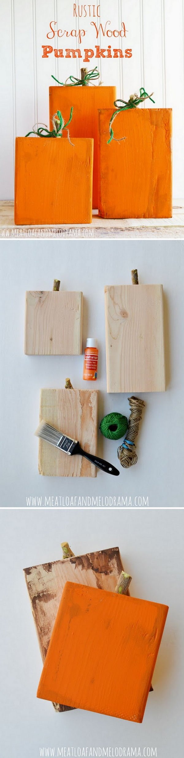 Check out the tutorial on how to make #DIY #rustic scrap wood pumpkins #woodworking #homedecor #fall