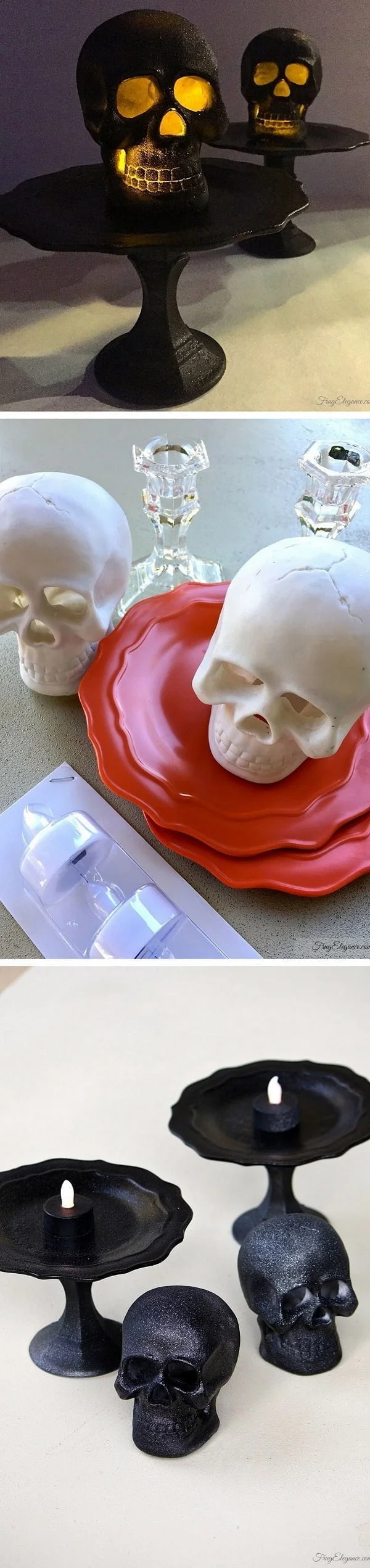 Check out the tutorial on how to make  light up skull candle holders for  home decoration 