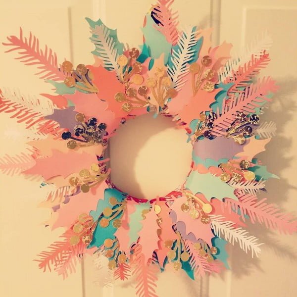 30 Cool Cricut Project Ideas That You Can Use in Home Decor - Love this  pastel wreath   