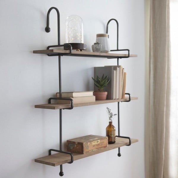 30 Unique Home Decor Ideas That Are Totally Doable - Love this industrial shelf design for some extra storage and  accent