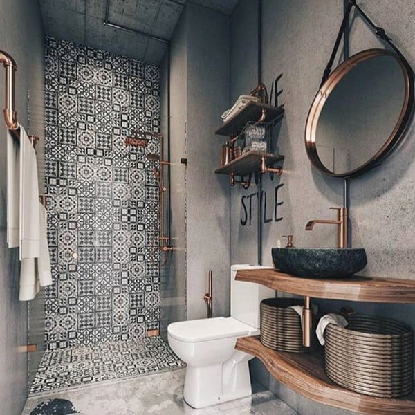 30 Unique Home Decor Ideas That Are Totally Doable - Shower tiles used perfectly for unique   accent