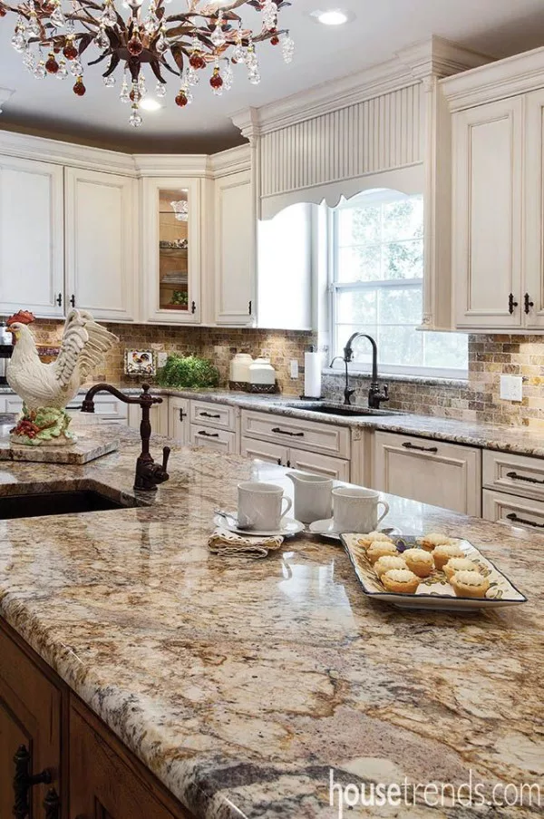 Gorgeous polished  countertops in this wonderful  design! 