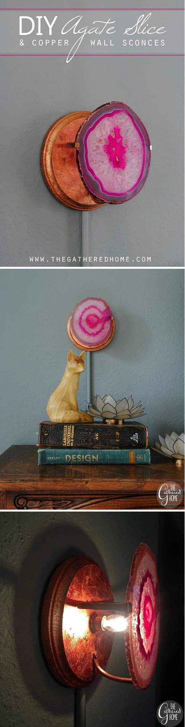 How to make agate slice and copper wall sconces for s