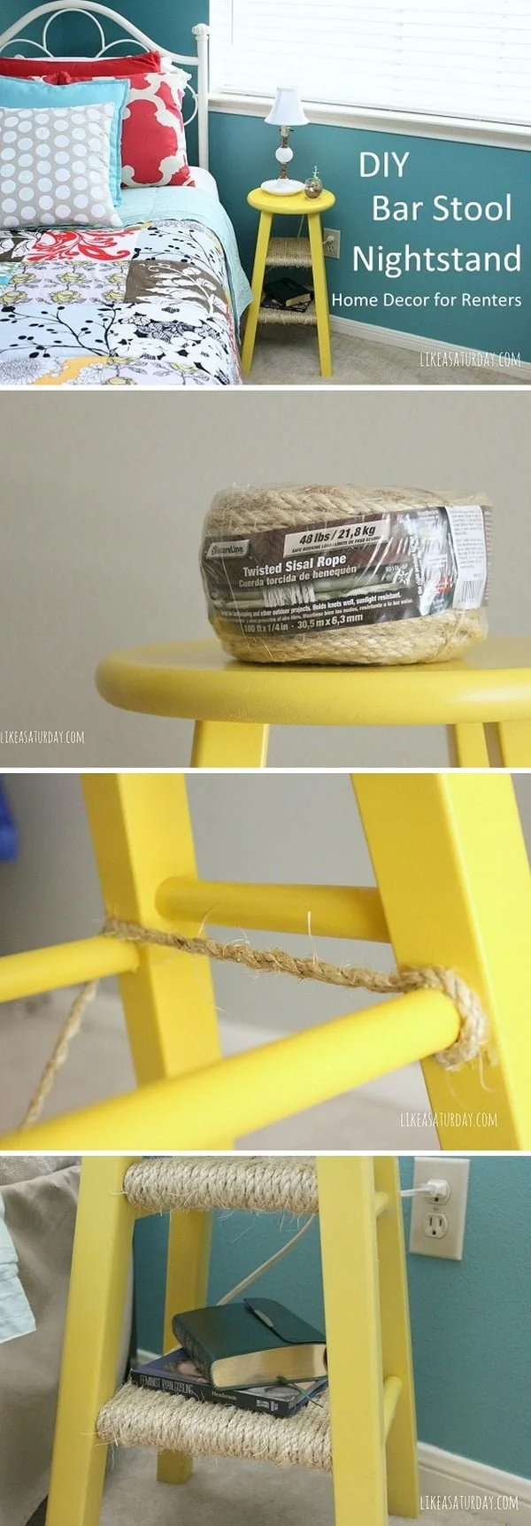 How to make a bar stool nightstand for s