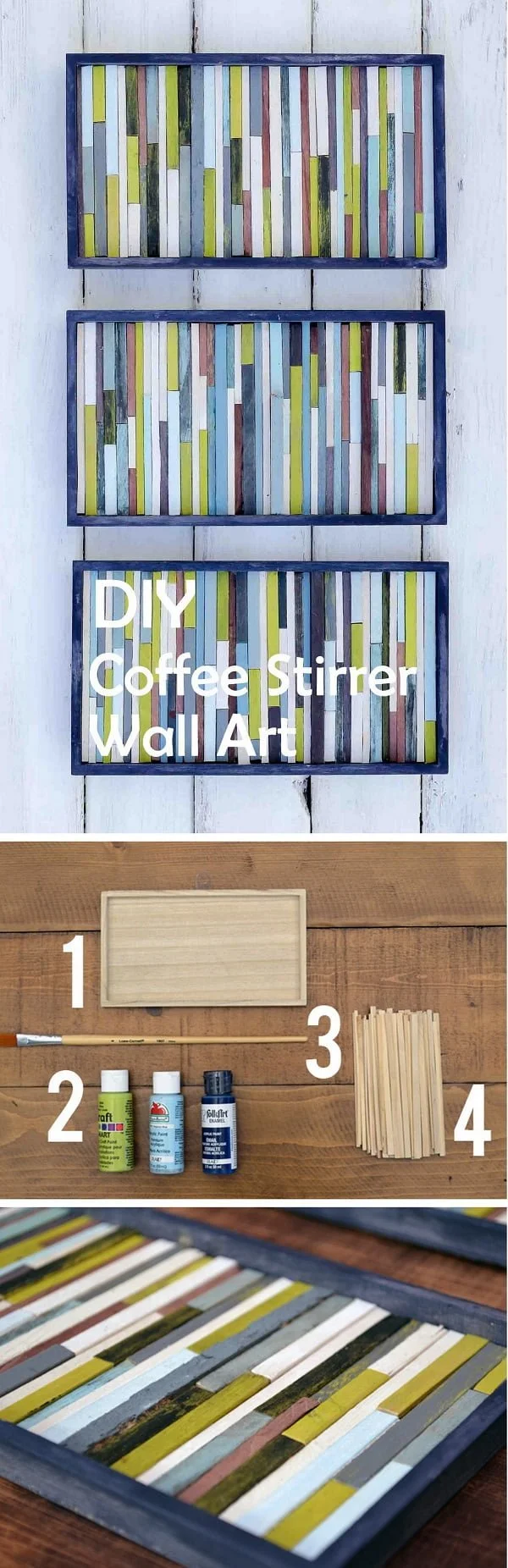How to make coffee stirrer wall art on a