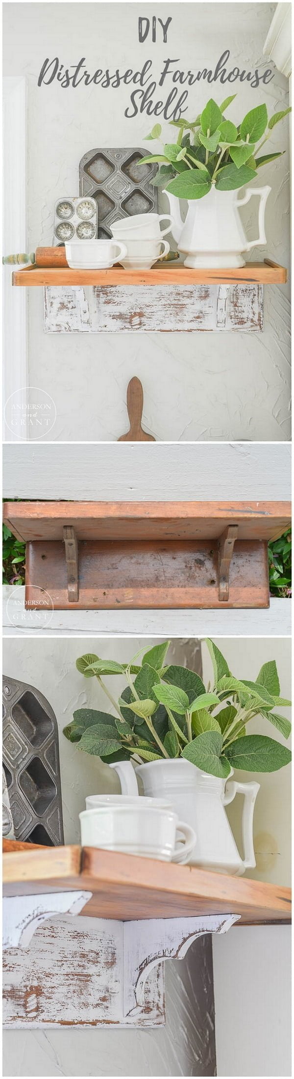 Easy idea on how to make a  distressed  shelf    