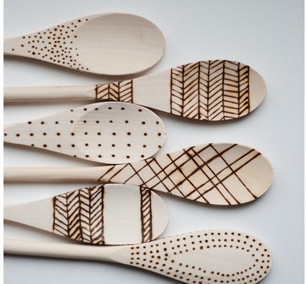 Check out this easy idea on how to make  etched wood spoons that you can make and   