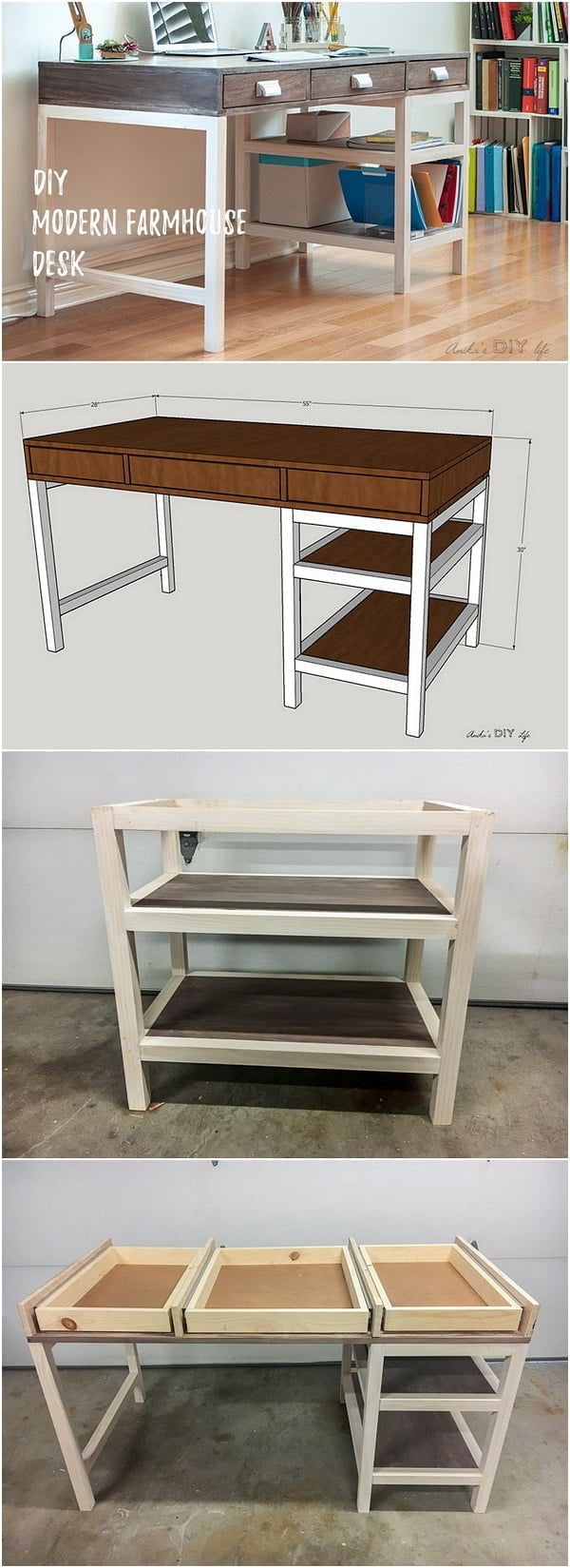 Easy idea on how to make a  modern  desk    