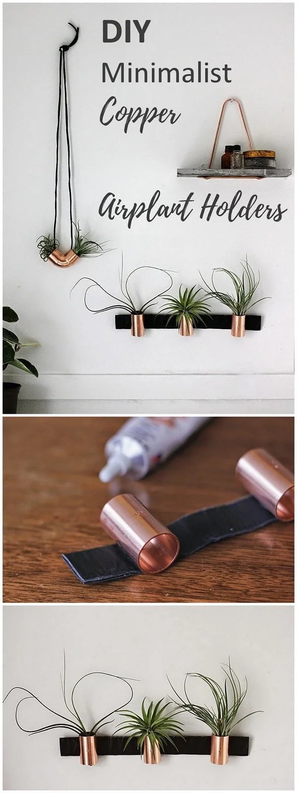 How to make minimalist copper airplant holders