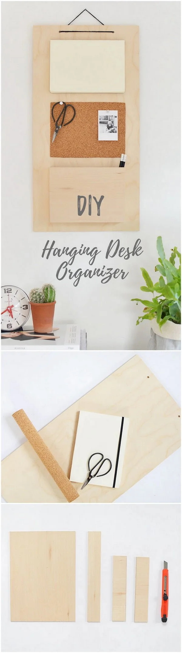 How to make a minimalist hanging desk organizer
