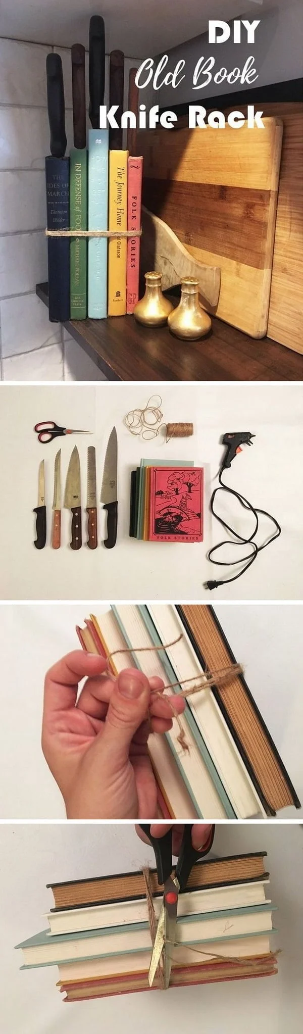 How to make a old book knife rack on a