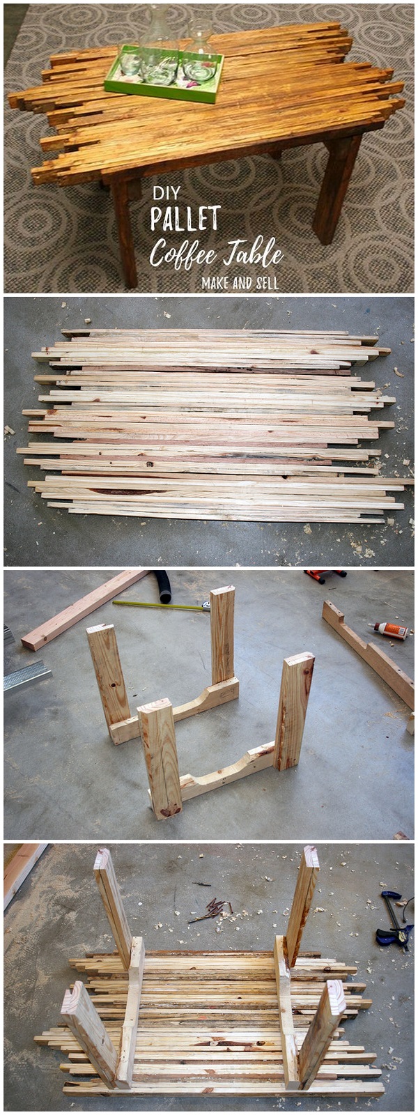 Check out this easy idea on how to make a #DIY #pallet coffee table that you can make and sell #crafts #homedecor #project