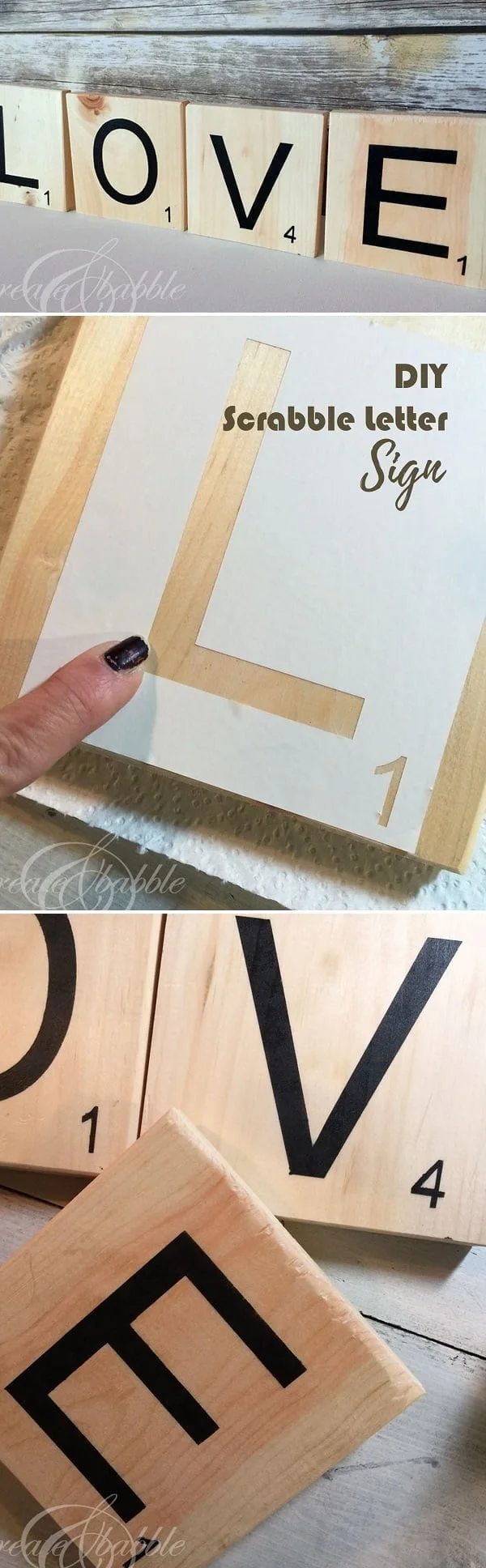 How to make scrabble letter sign for on a