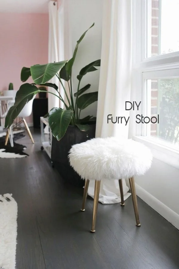 How to make a fur stool with golden legs HomeDecor