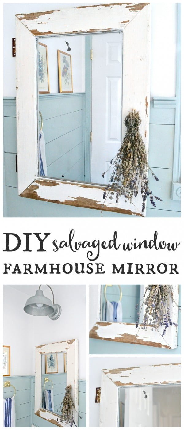 Easy idea on how to make a DIY salvage window  mirror    