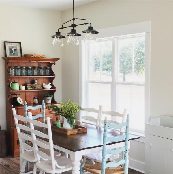 Love this  style dining table and cupboard!  