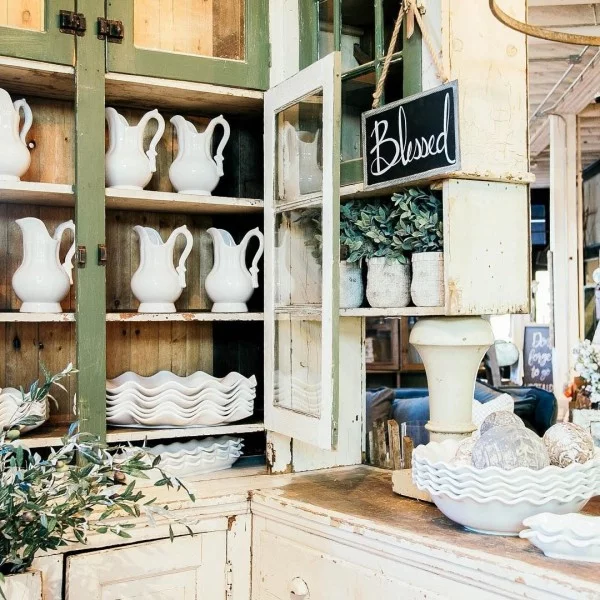 Love this  cupboard and vintage cabinets!  
