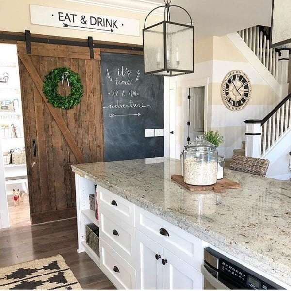 Love the  barn doors in this gorgeous decor!  