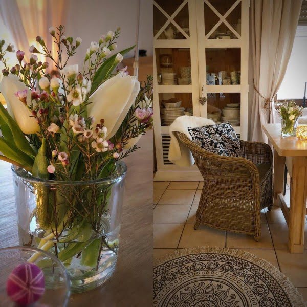 Some spring flower arrangements only add to the  style. Love it!  