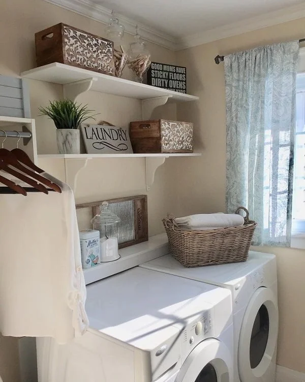 100 Fabulous Laundry Room Decor Ideas You Can Copy - Check out this idea of accent storage boxes for laundry room decor. Love this!