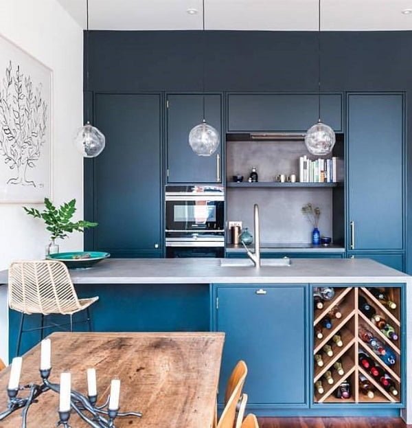 30 Inspiring Ideas Of Blue Kitchen Cabinets For Your Next Renovation