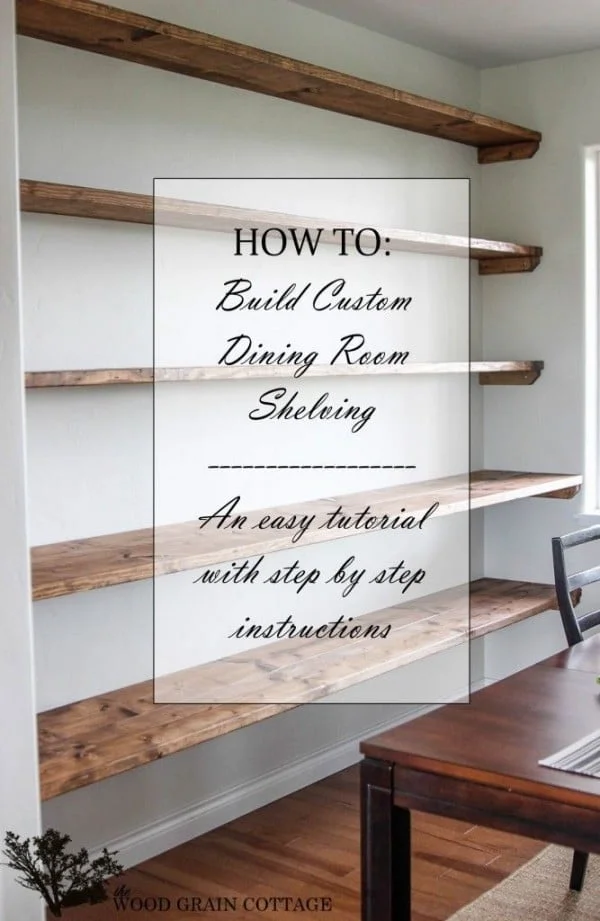 You have to see this tutorial on how to build  rustic dining room shelves   