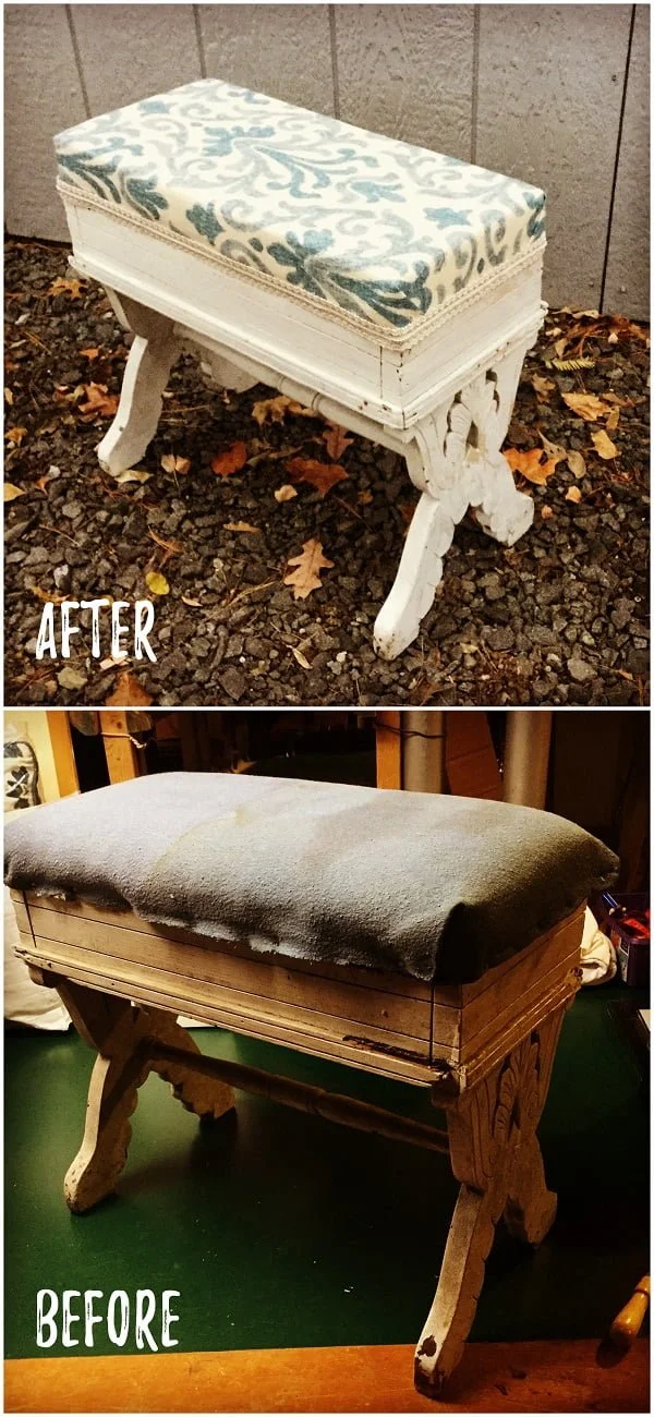 30 Most Impressive DIY Makeovers of Flea Market Finds - Check out this   flip of a vintage ottoman   