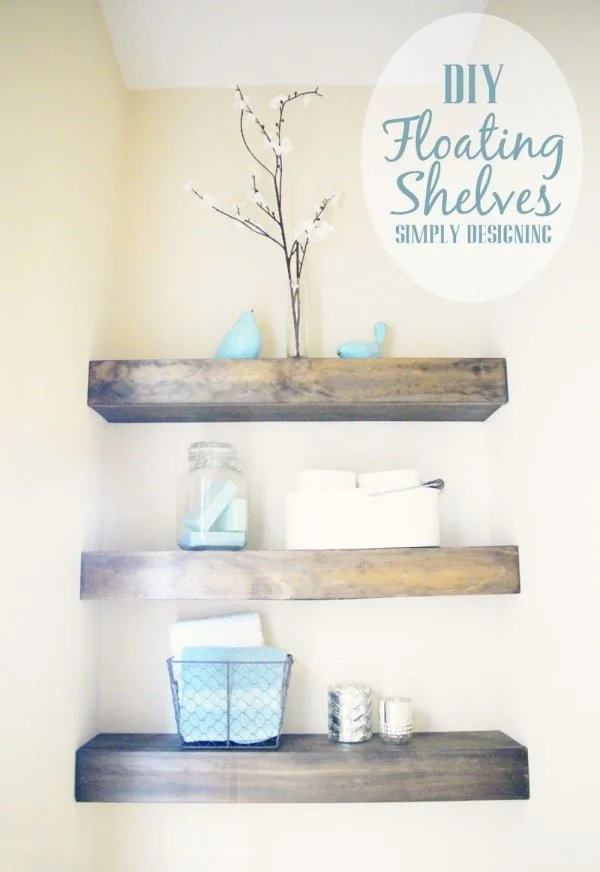 You have to see this tutorial on how to build  easy rustic floating shelves   