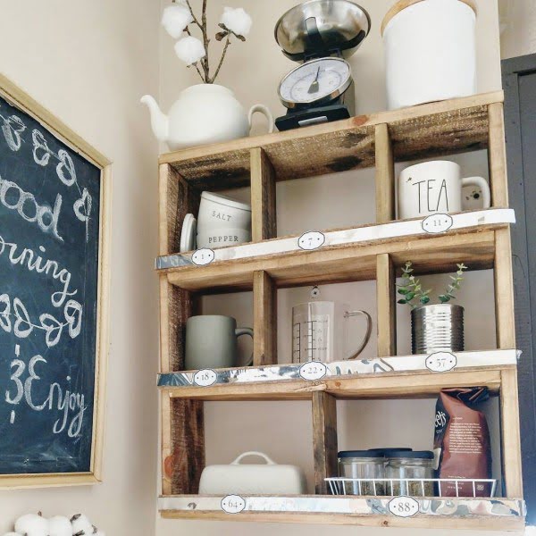 100 Stunning Farmhouse Kitchen Decor Ideas You Have to Try - Check out this   decor idea with rustic shelves. Love it!  