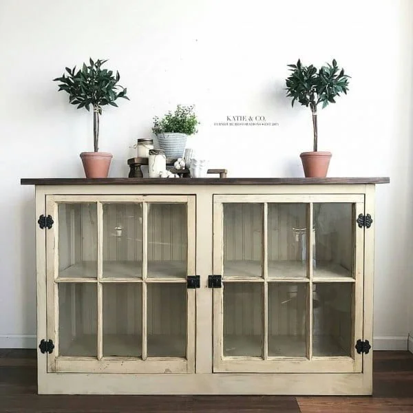 30 Most Impressive DIY Makeovers of Flea Market Finds - Check out this   flip of old windows used as cabinet doors   
