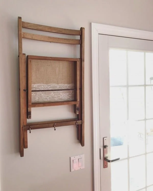30 Most Impressive DIY Makeovers of Flea Market Finds - Check out this   flip of a folding chair turned coat rack   
