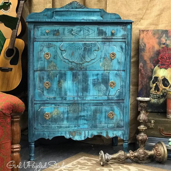 30 Most Impressive DIY Makeovers of Flea Market Finds - Check out this   flip of a distressed paint dresser   