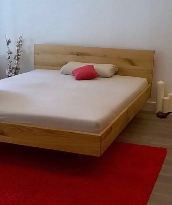 This floating bed frame is so compact but still roomy enough    