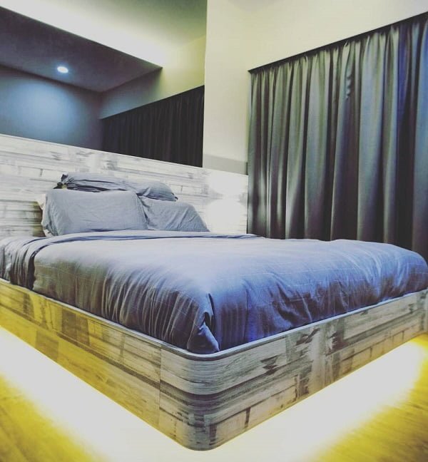 Awesome floating bed and  design. Love it!    