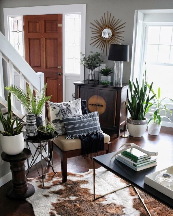 Warm Wood Tone Living Room Idea  
