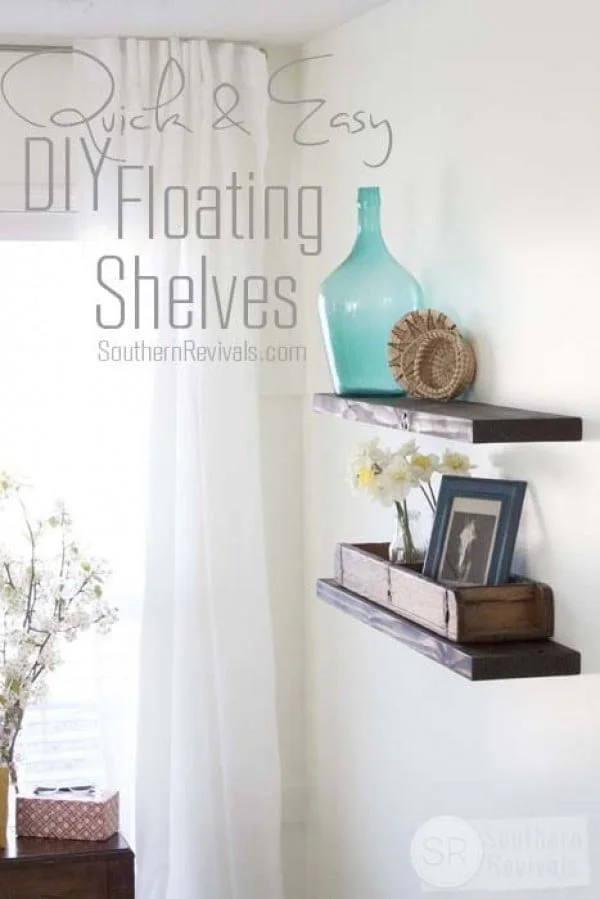 You have to see this tutorial on how to build  quick and easy floating shelves   