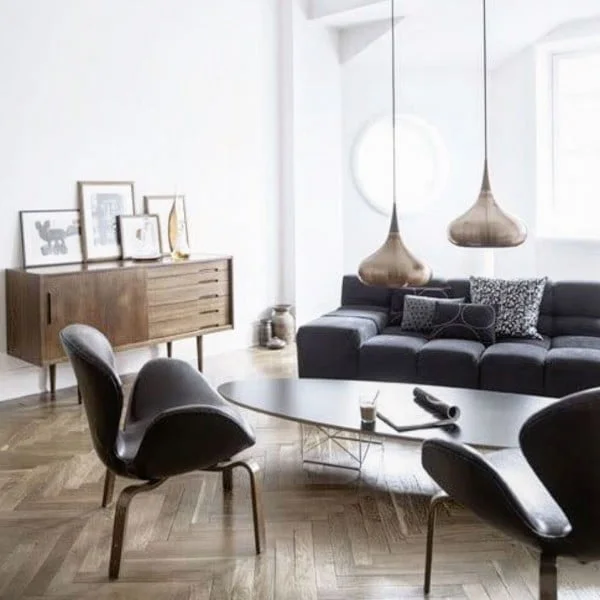 Herringbone Flooring in Modern Living Room Decor