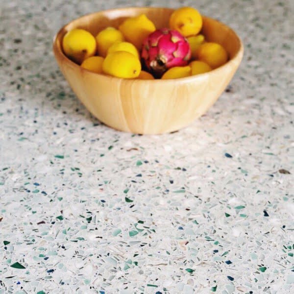 Recycled glass countertop