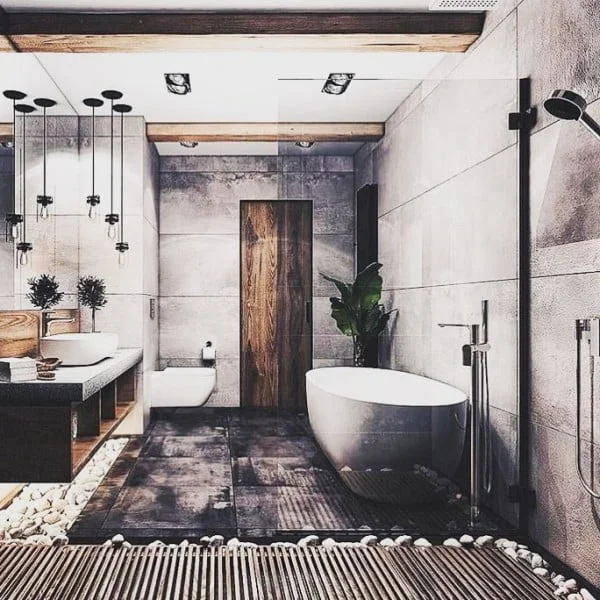You have to see this bathroom decor idea with industrial style that will turn your bathroom into SPA!  