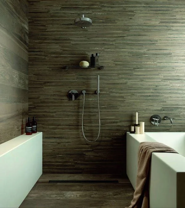 You have to see this bathroom decor idea with wood tile that will turn your bathroom into SPA!  