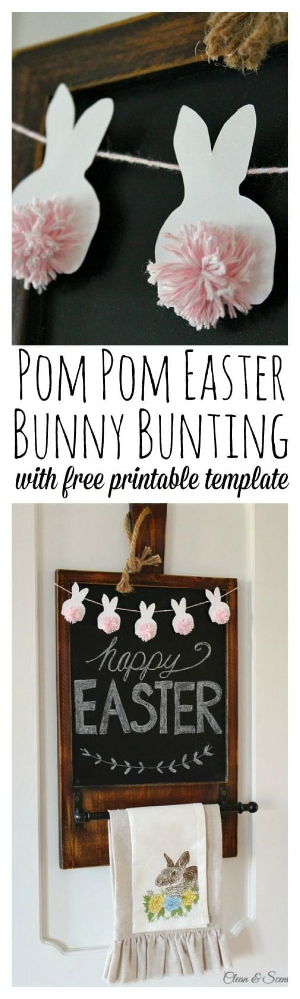 Check out this cute #Easter decor idea with a pom pom #EasterBunny. Love it! #HomeDecorIdeas