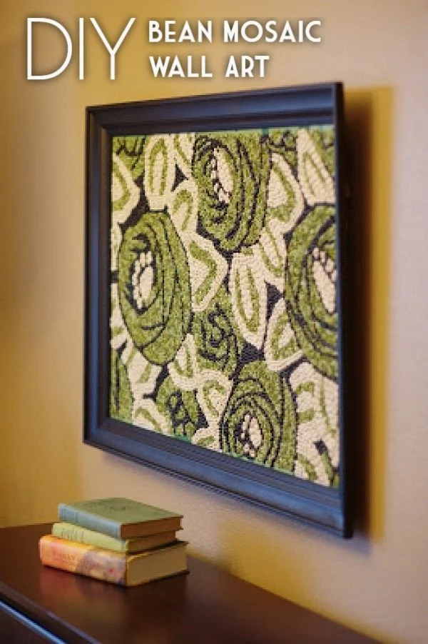 30 Stunning DIY Mosaic Craft Projects for Easy Home Decor - Check out this easy tutorial on how to make a mosaic bean wall art. Love it!