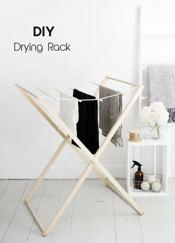 Check out the tutorial on how to make a  drying rack. Looks easy enough!  